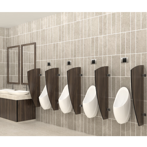Solid & Wooden Shades Hpl Urinal Partition