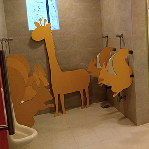 Solid & Wooden Shades Hpl Custmoised Urinal Partition