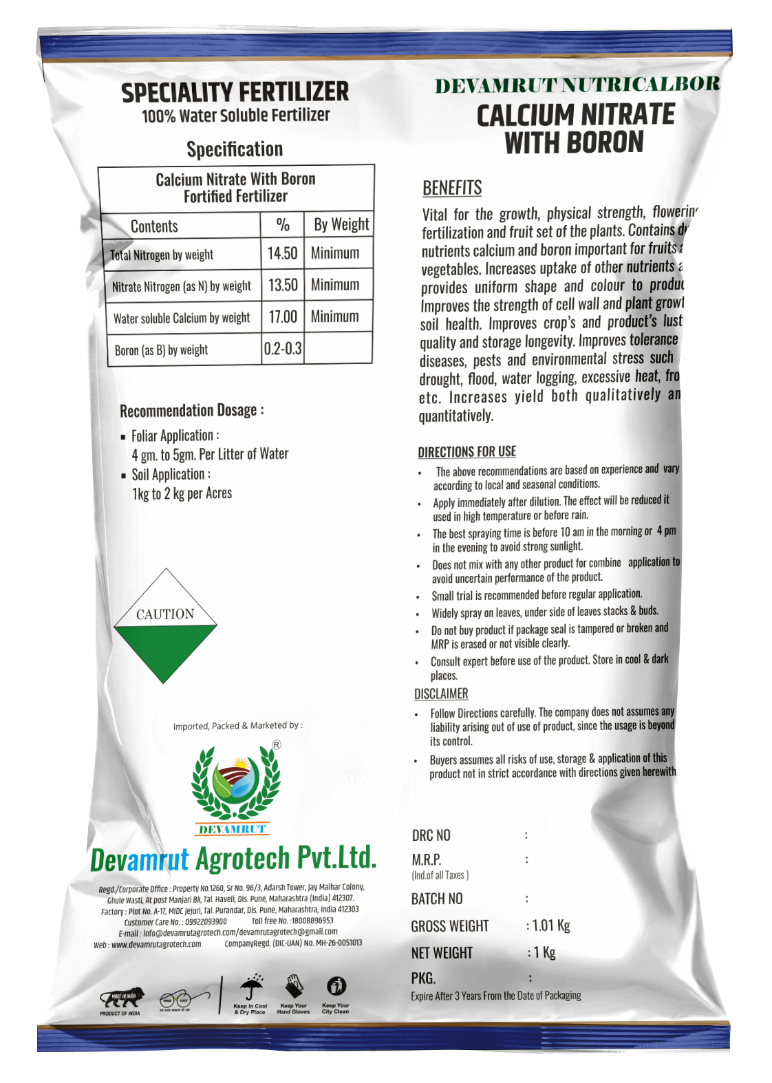 Nutricalbor - Calcium With Boron - Application: Agriculture