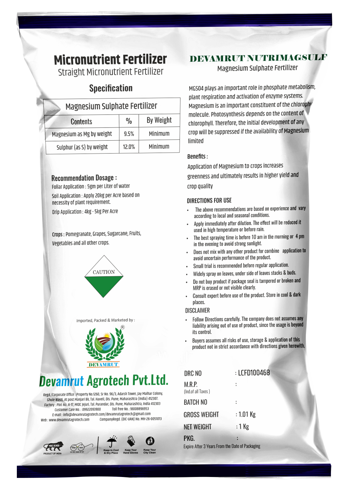 Devamrut Magnesium Sulphate Application: Industrial