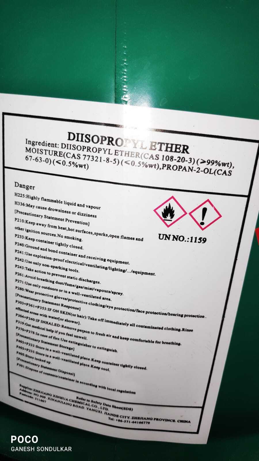 Di Iso Propyl Ether - Ph Level: 6-7