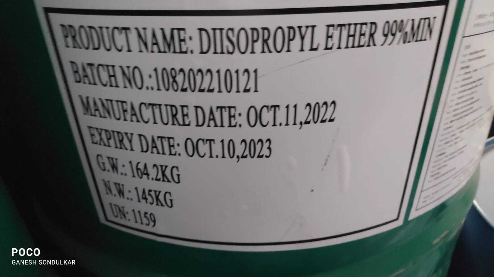 Di Iso Propyl Ether - Ph Level: 6-7