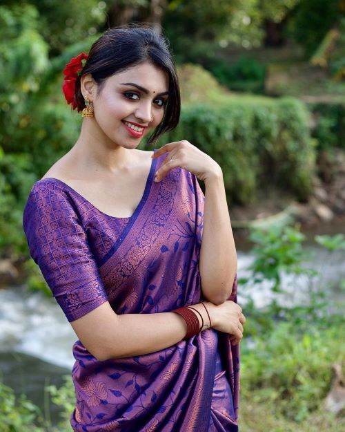 Teal Mangal Printed Saree