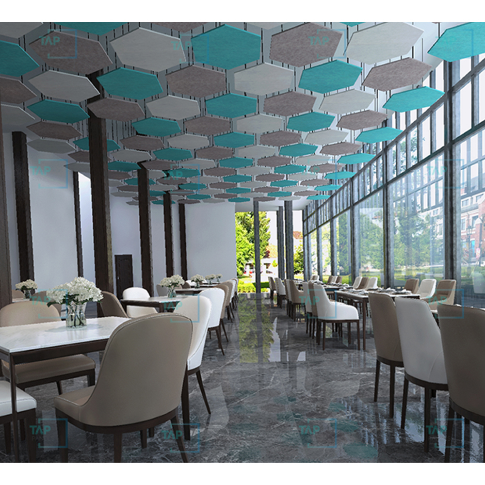 Acoustic Floating Ceiling Series - 100% Polyester Fiber, Custom Size, White Color, 200kg/mâ³ Density, 9mm Thickness | Aesthetic Acoustic Absorption For Commercial Spaces
