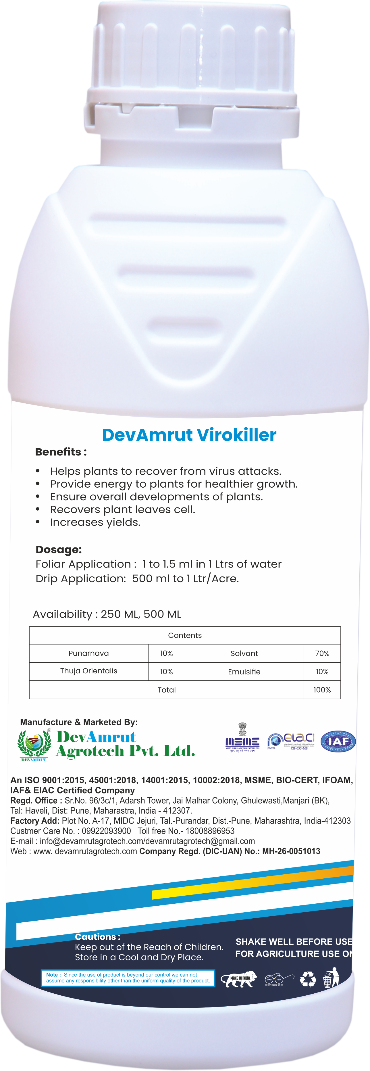 Virokiller . - Application: Agricultural