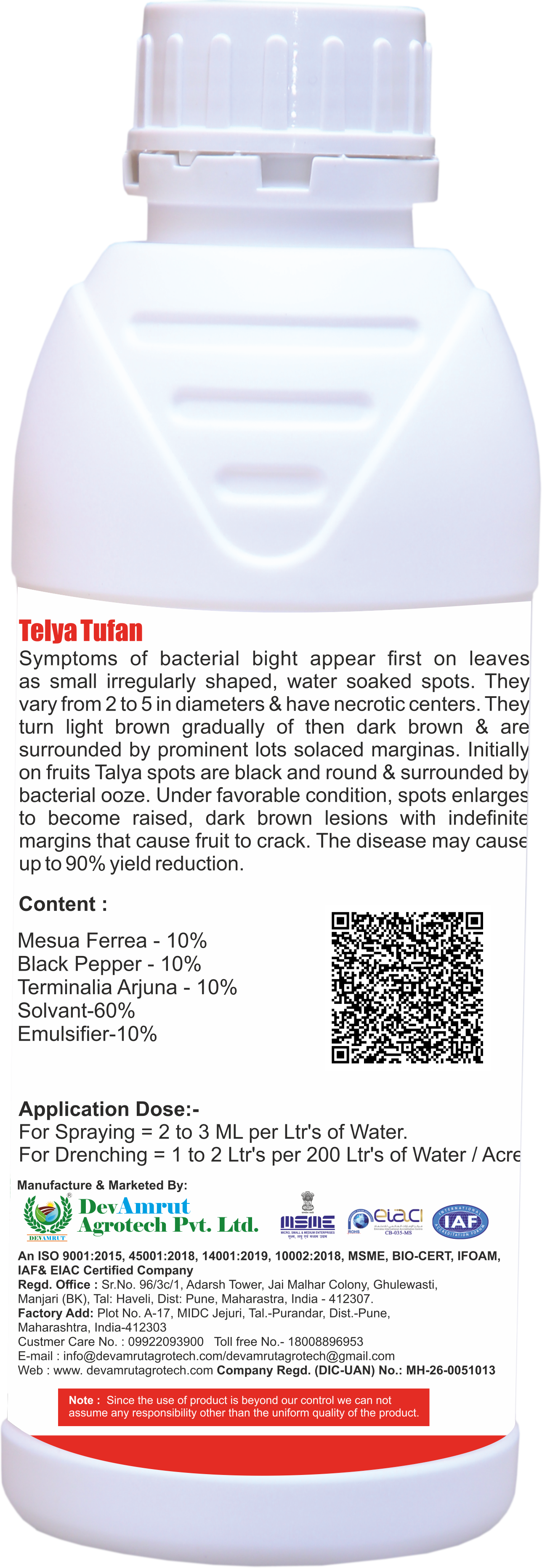 Telya Tufan Fungicide - Color: White