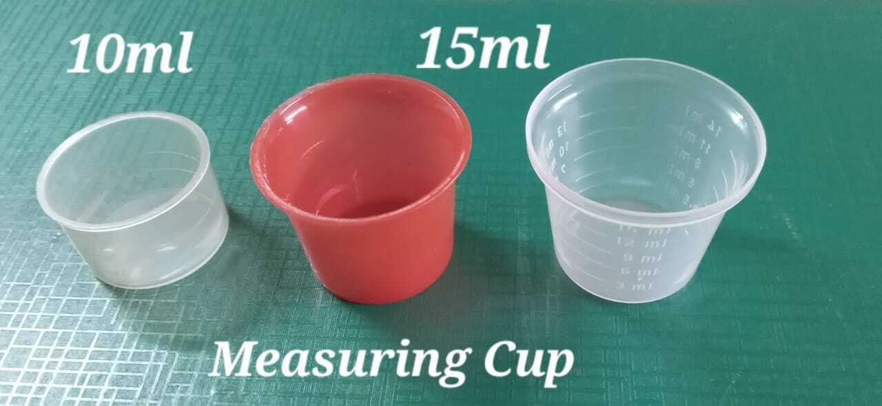 Transparent Plastic Measuring Cups Size: 5ml/7.5ml/10ml/15ml
