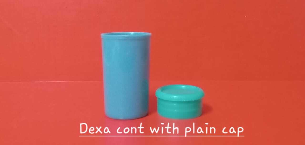 Dexa Container - Plastic Material, 100 Tablet Capacity , Round Brown Box Design - Lightweight At 10g