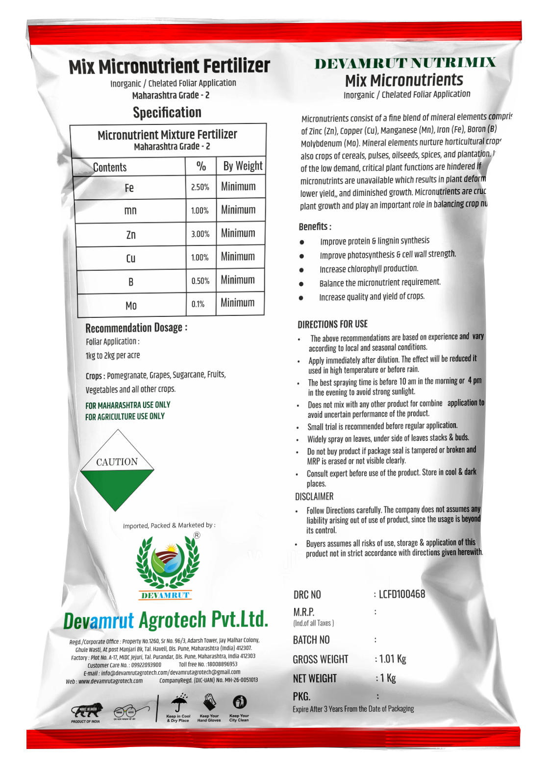 Devamrut Nutrimix-mix Micronutrients Fertilizers Application: Industrial