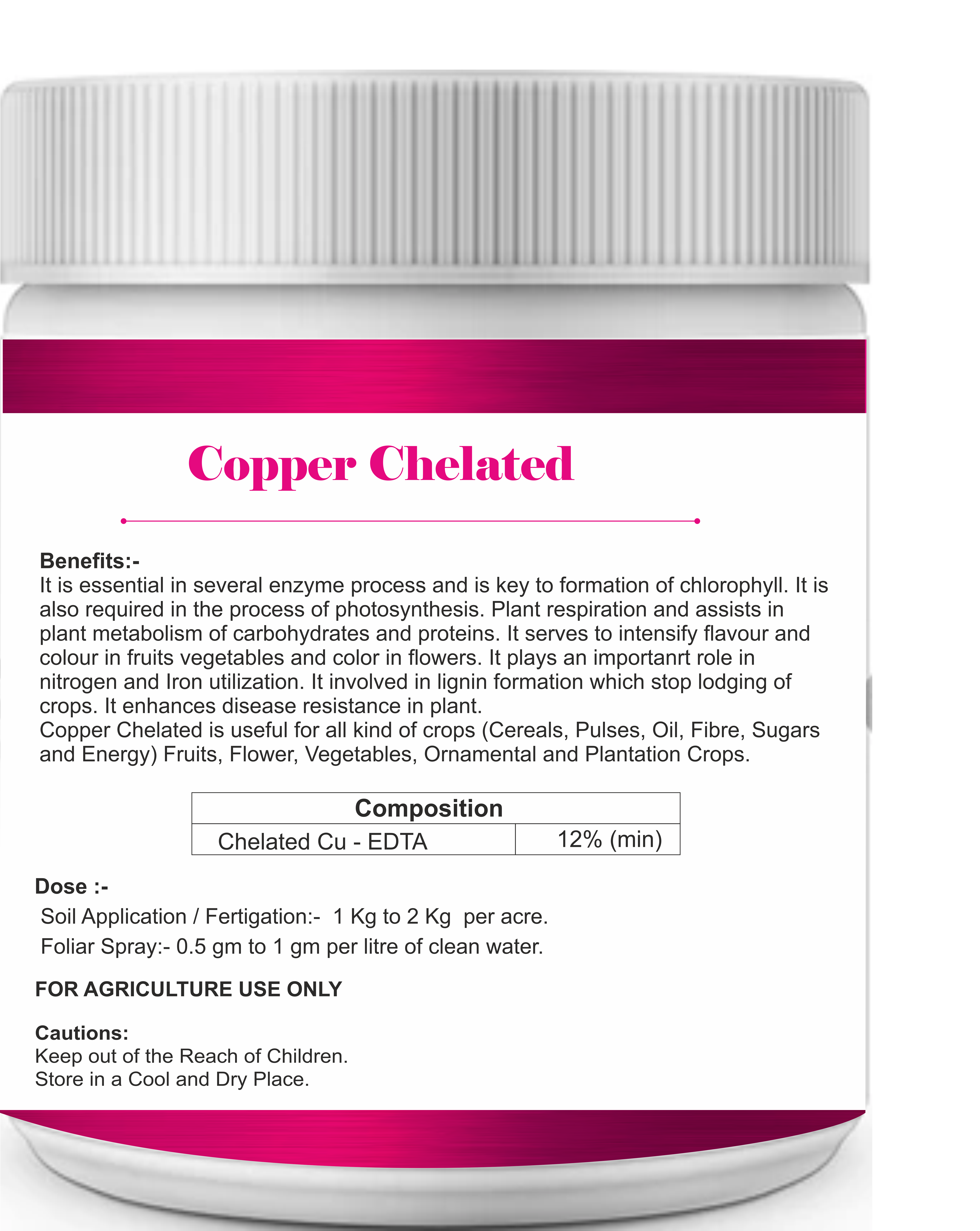 Devamrut Chelated Copper Application: Agriculture