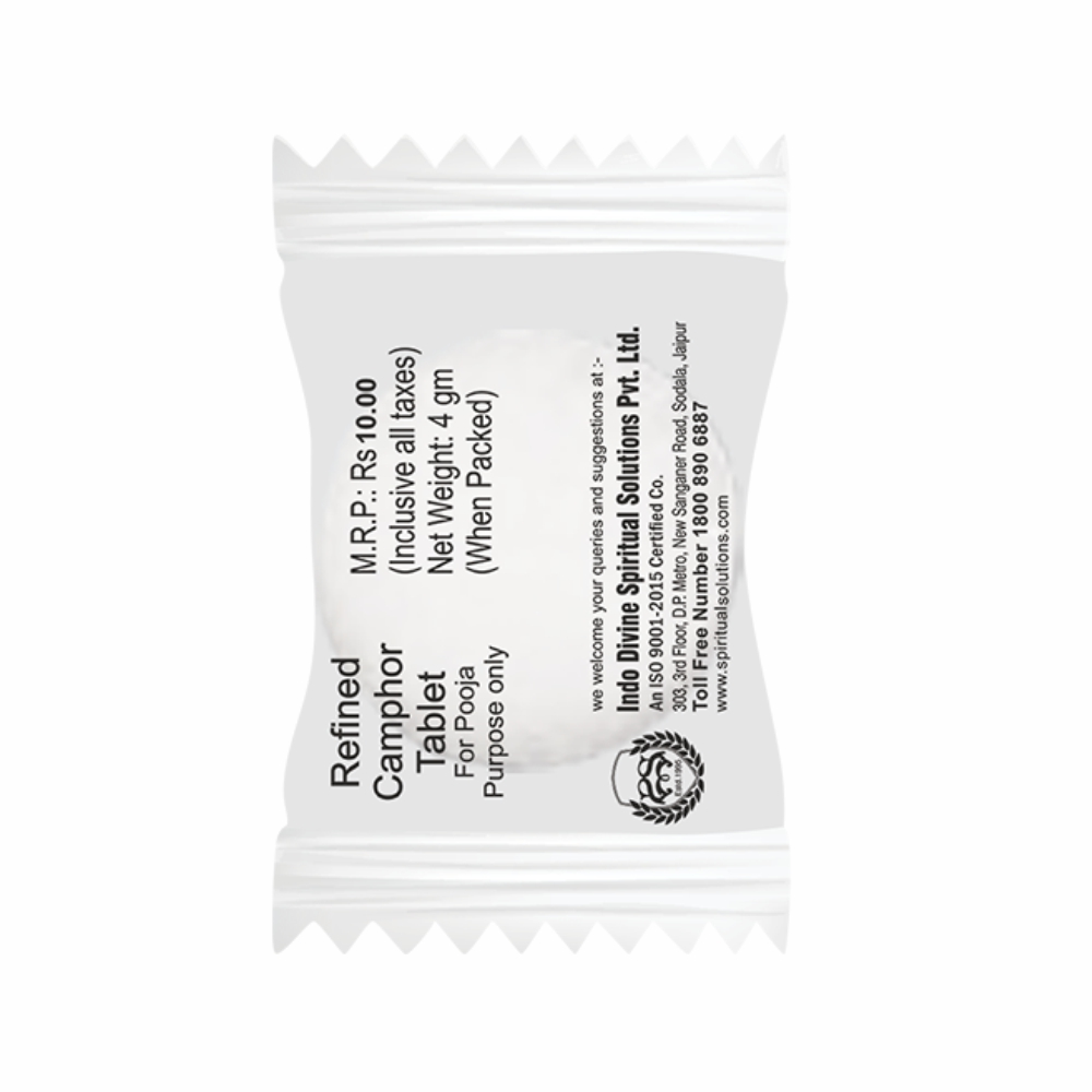 Kapoor 4 Gms Pch - 4 Gms | Traditional Indian Pooja Camphor For Aarti, Aroma Purification & Energy Cleansing In Homes