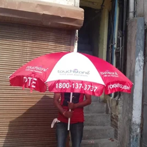 व्हाइट एंड रेड मार्केटिंग प्रोमोशनल अम्ब्रेला
