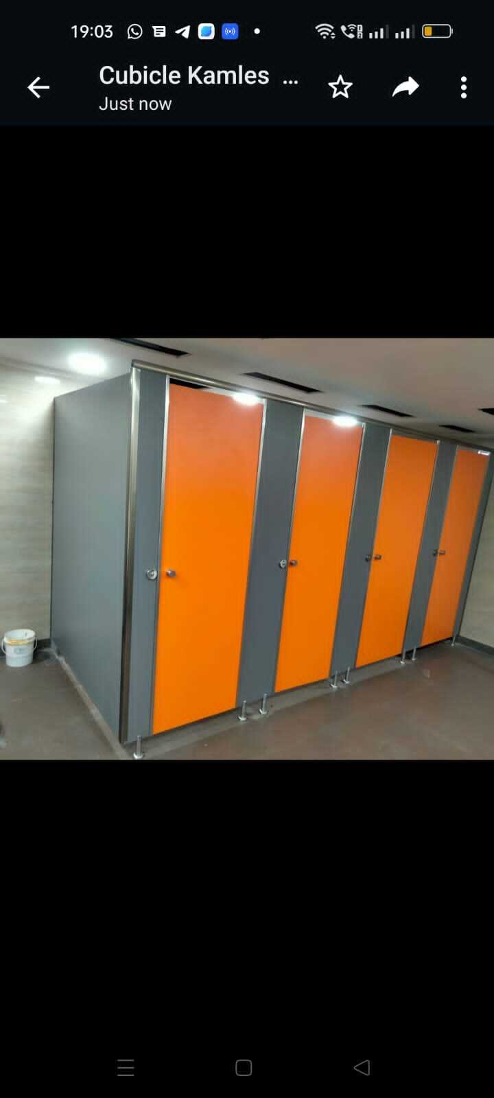 Toilet Cubicle Partition - Hpl Material, 2100mm Height X 1200mm Width X 400mm Depth, Grey Color - Sliding Door, Floor Mounted, Privacy, Durability, Easy Clean, Soundproof, Space Saving, Modern Design