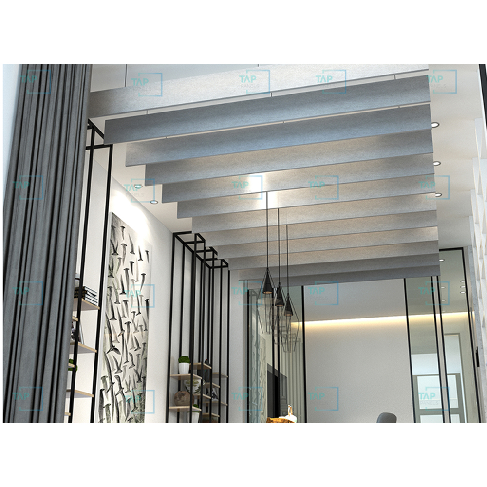 Acoustic Baffle Series - 100% Polyester Fiber, Custom Sizes, 36 Standard Colors | Easy Install, Relocatable Baffle With Light Fitting Option