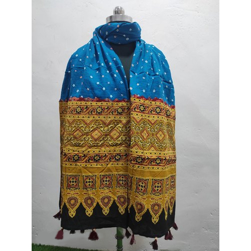 Multicolor Ajrakh Print Badhani Dupatta