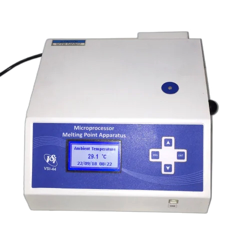 माइक्रोप्रोसेसर आधारित स्वचालित पिघलने बिंदु उपकरण Vsi-44 रंग कोड: सफेद
