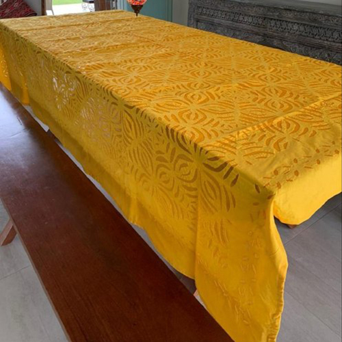 Applique Work Cotton Table Covers Size: 7.5x5 Feet
