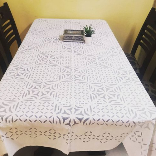 Applique Work Cotton Table Covers Size: 7.5x5 Feet