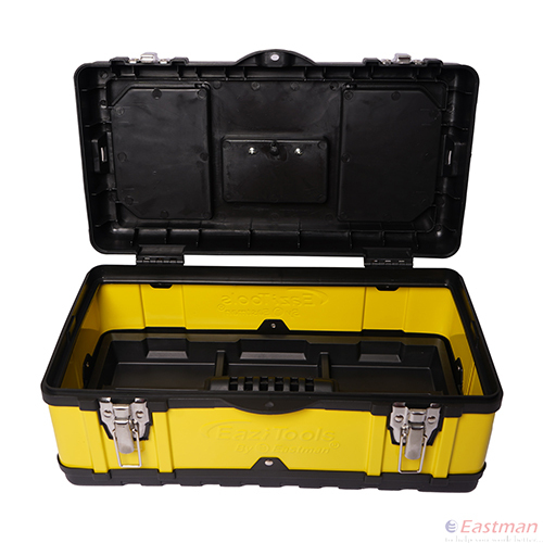 Black And Yellow Compact Plastic Rectangular Tool Box With Organizer