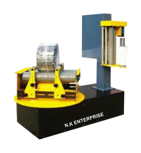 ब्लैक-येलो-ग्रे ऑटोमैटिक रील स्ट्रेच रैपिंग मशीन