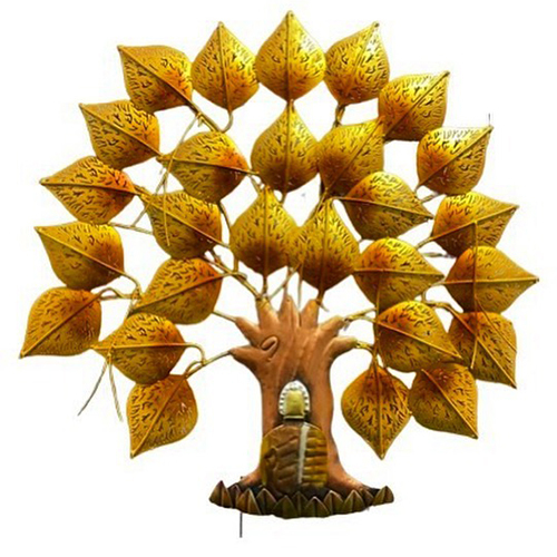 कॉपर डेकोरेटिव आयरन आर्टिफिशियल ट्री वॉल आर्ट