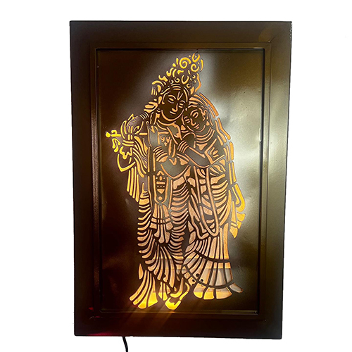 राधा कृष्णा लेजर कट लाइट एमिटिंग एमडीएफ पिक्चर्स