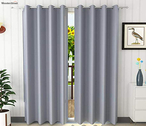 Imported Second Hand Used Heavy Curtains - Polyester Blend, Variable Dimensions, Gray | Durable, Heavy Duty, Good Quality, On-time Delivery, Wholesale Price