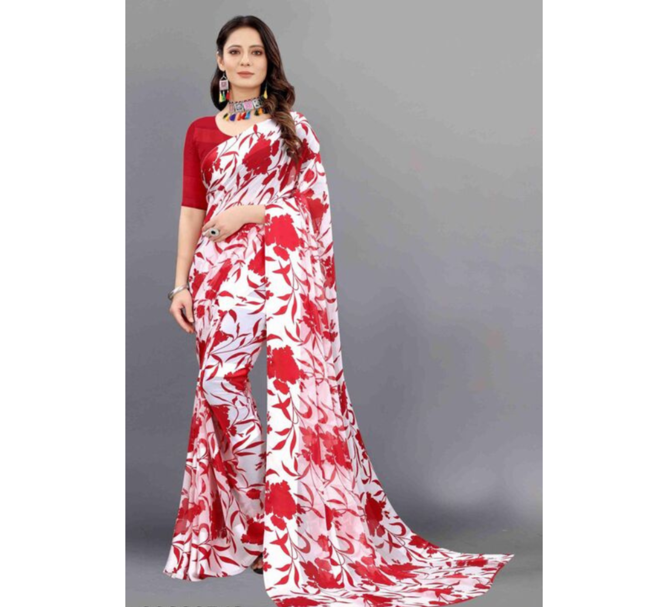 Navy Blue Valentine Sattin Patta Saree