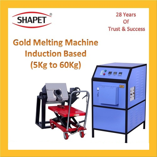 5Kg To 60Kg Gold Induction Based Melting Machine With Tilting - Color: Gray