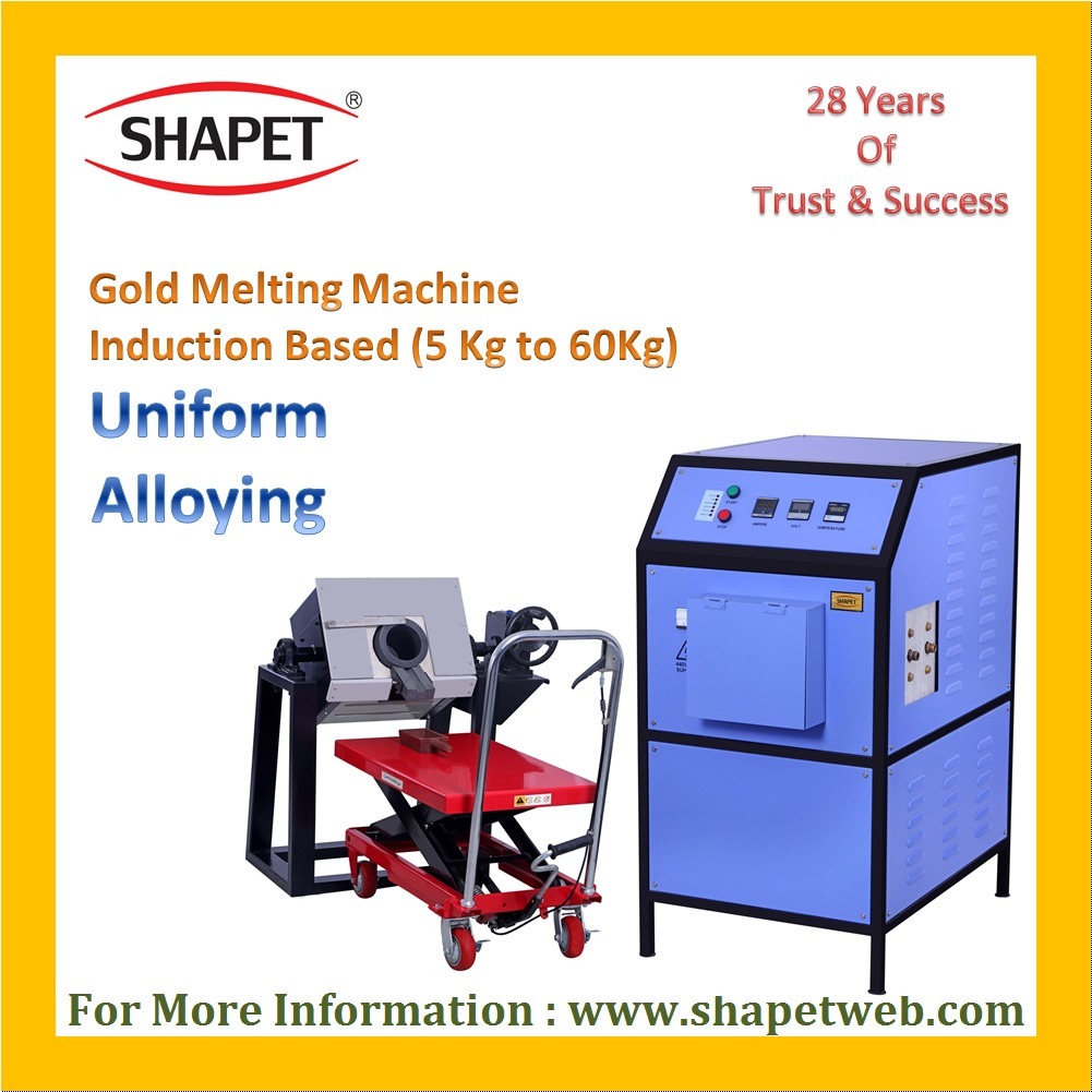 5kg To 60kg Gold Induction Based Melting Machine With Tilting - Color: Gray
