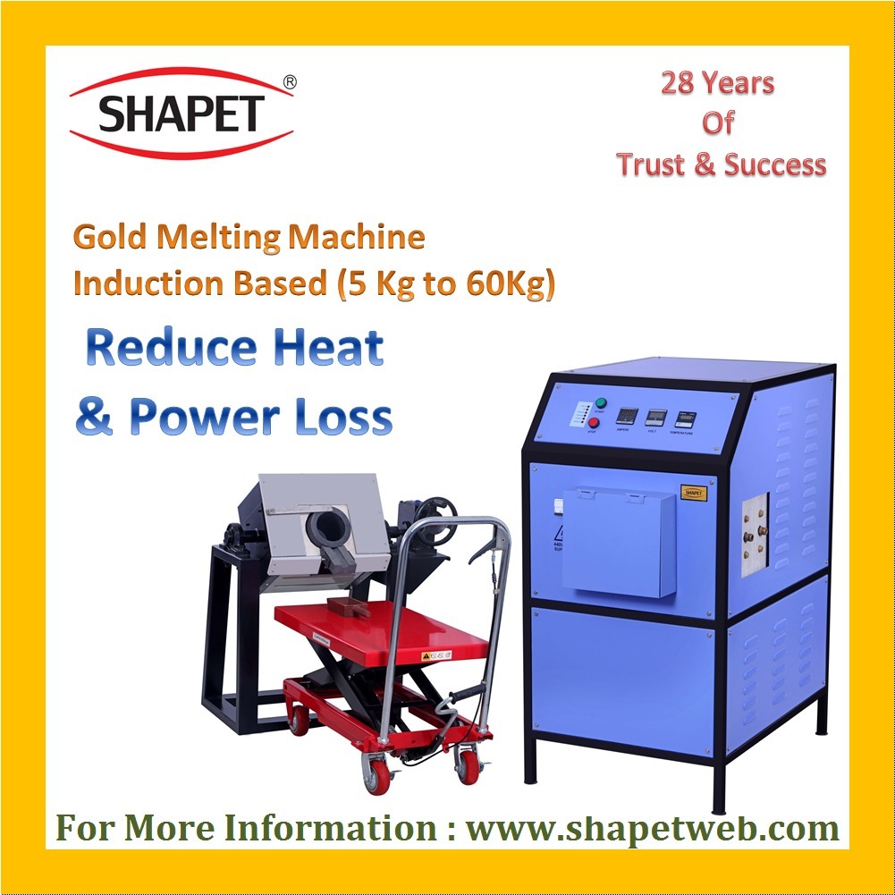 5kg To 60kg Gold Induction Based Melting Machine With Tilting - Color: Gray