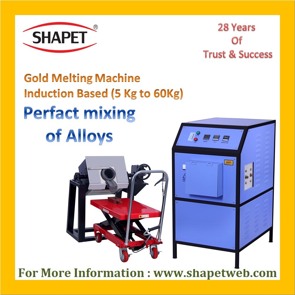 5kg To 60kg Gold Induction Based Melting Machine With Tilting - Color: Gray