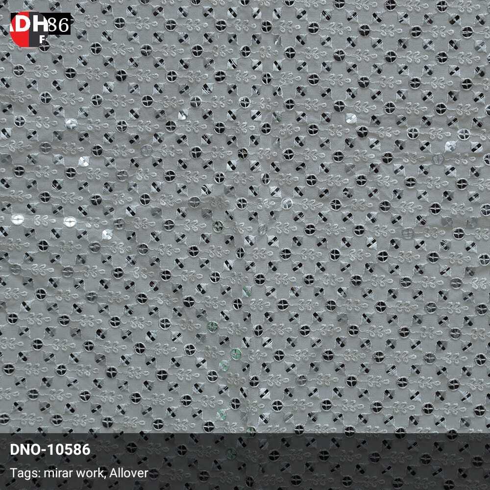 Designer Allover Mirror Work Blouse Fabric - Pattern: Embroided