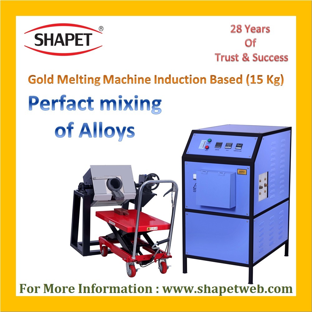 15kg Gold Induction Based Melting Machine With Tilting - Color: Gray