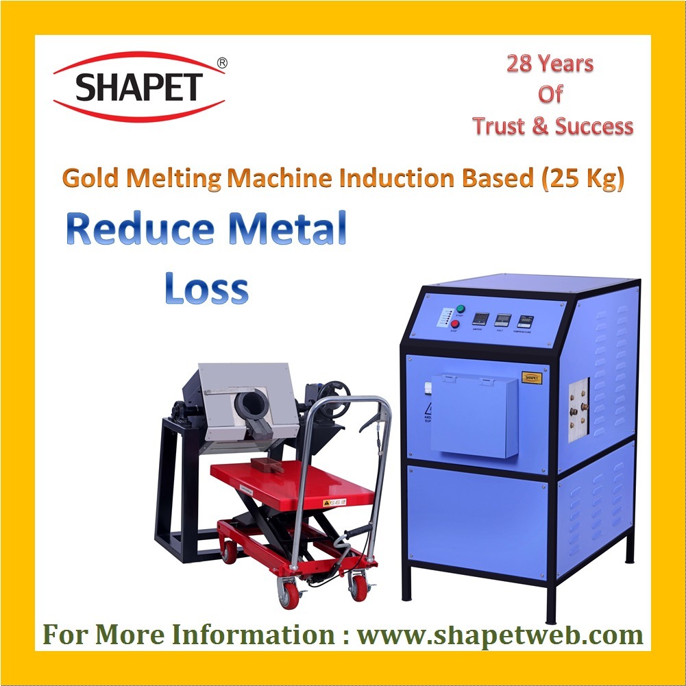 25kg Gold Induction Based Melting Machine With Tilting - Color: Gray