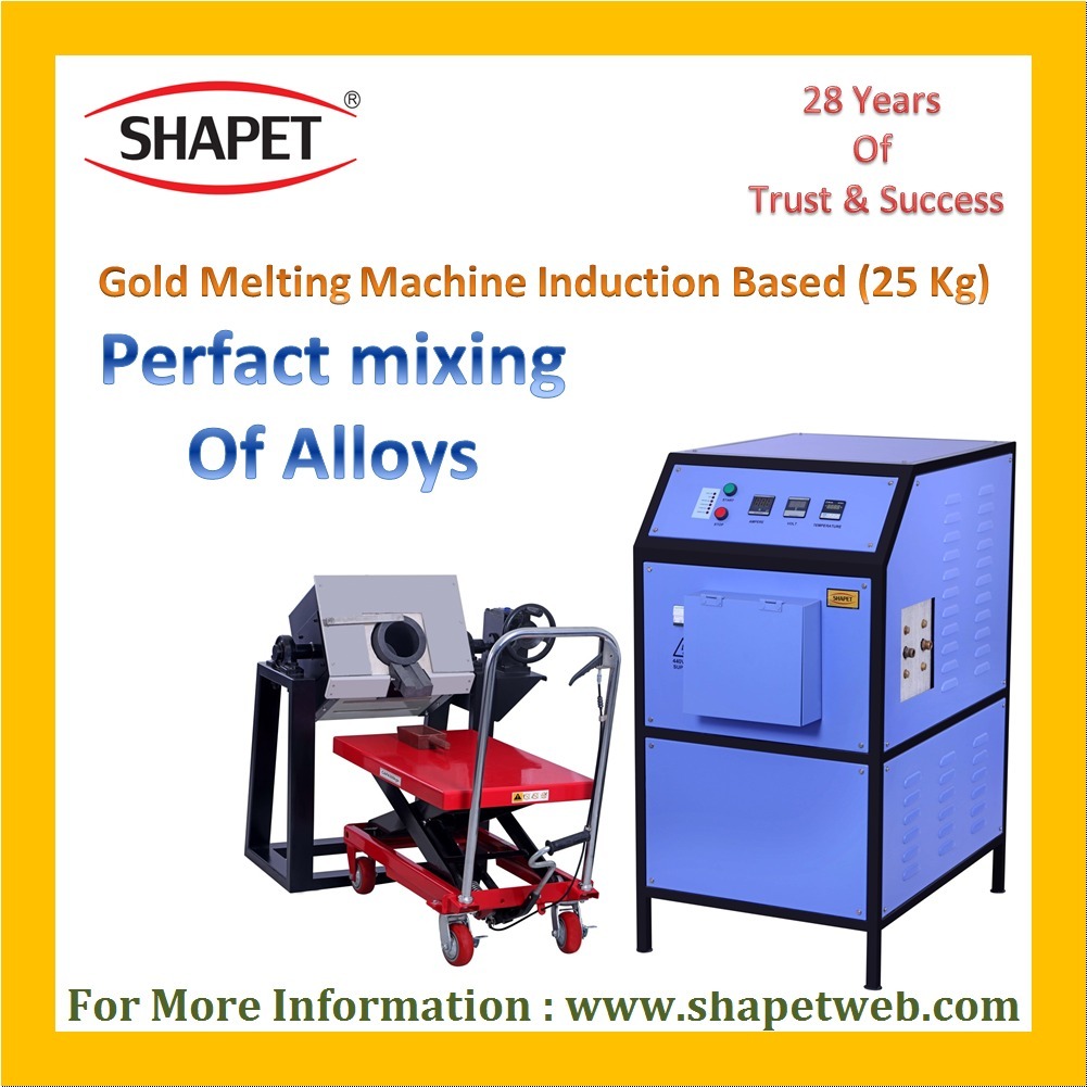 25kg Gold Induction Based Melting Machine With Tilting - Color: Gray