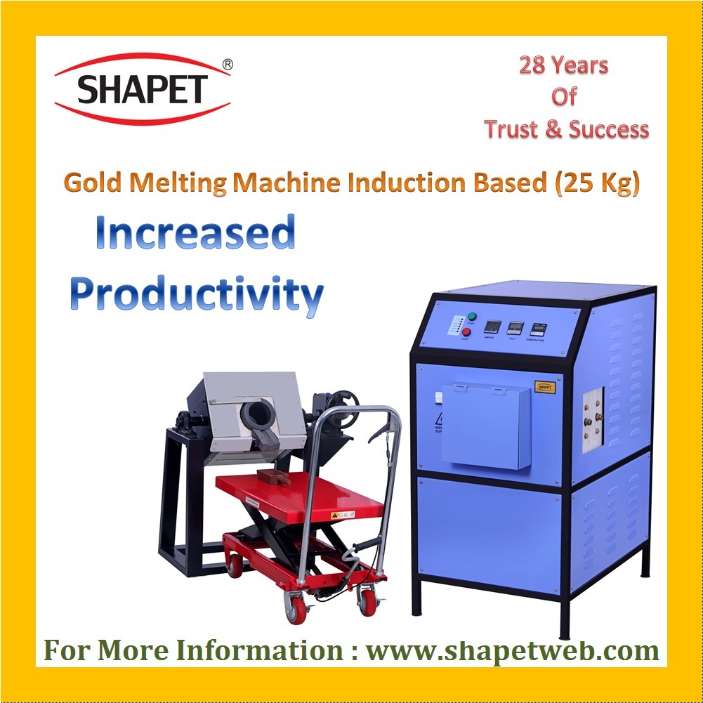25kg Gold Induction Based Melting Machine With Tilting - Color: Gray