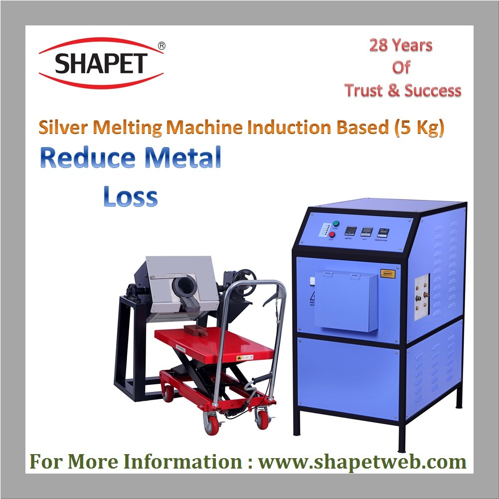 5kg Silver Induction Based Melting Machine With Tilting - Color: Gray