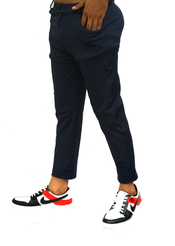 Blue Men Lower - Cotton Blend , Straight Fit Jogger with Moisture-Wicking Technology, Quick Dry Fabric, 2 Side Zip Pockets for Active Lifestyle