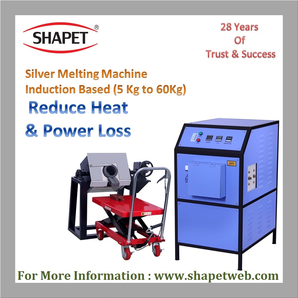 5kg To 60kg Silver Induction Based Melting Machine With Tilting - Color: Gray