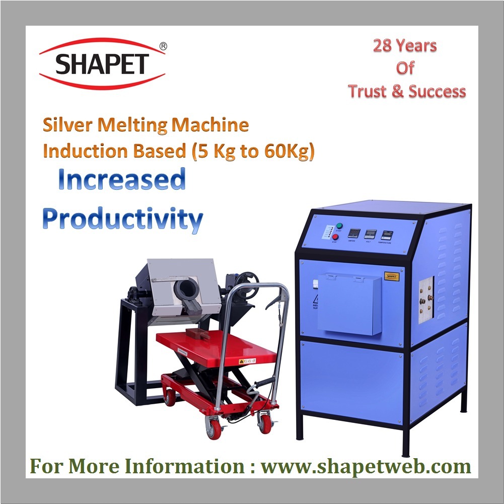 5kg To 60kg Silver Induction Based Melting Machine With Tilting - Color: Gray