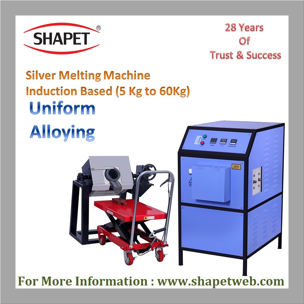 5kg To 60kg Silver Induction Based Melting Machine With Tilting - Color: Gray