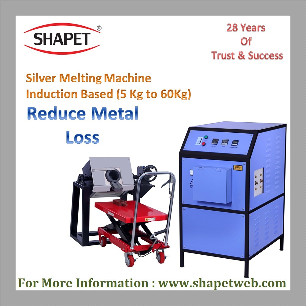 5kg To 60kg Silver Induction Based Melting Machine With Tilting - Color: Gray