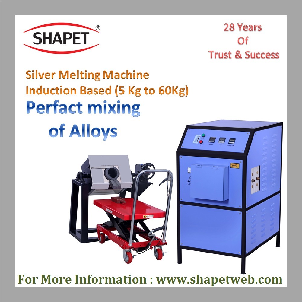 5kg To 60kg Silver Induction Based Melting Machine With Tilting - Color: Gray