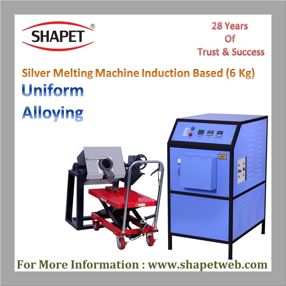 6kg Silver Induction Based Melting Machine With Tilting - Color: Gray