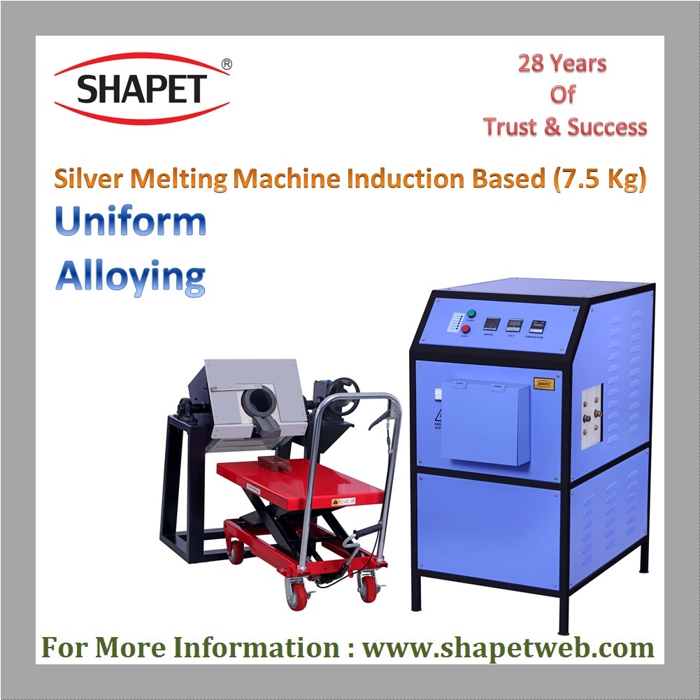 7.5kg Silver Induction Based Melting Machine With Tilting - Color: Gray