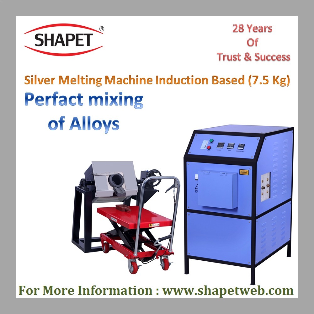 7.5kg Silver Induction Based Melting Machine With Tilting - Color: Gray