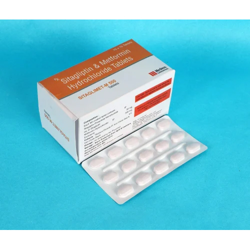 Sitagliptin And Metformin Hydrochloride Tablets - 50mg Sitagliptin + 500mg Metformin Hcl | Fast-acting Anti-diabetic Formula, Supervised Usage Recommended, 10 Strips Quantity