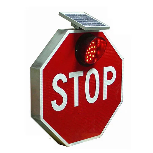 Red Solar Safety Sign Boards