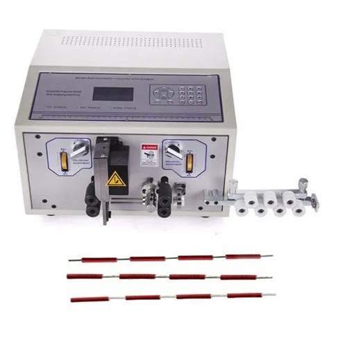 व्हाइट हाई स्पीड डबल लेन वायर कटिंग स्ट्रिपिंग मशीन